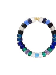 Galaxy Glass Bead Bracelet - Blue