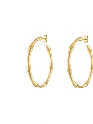 Gianna Bamboo Hoop Earrings - Gold