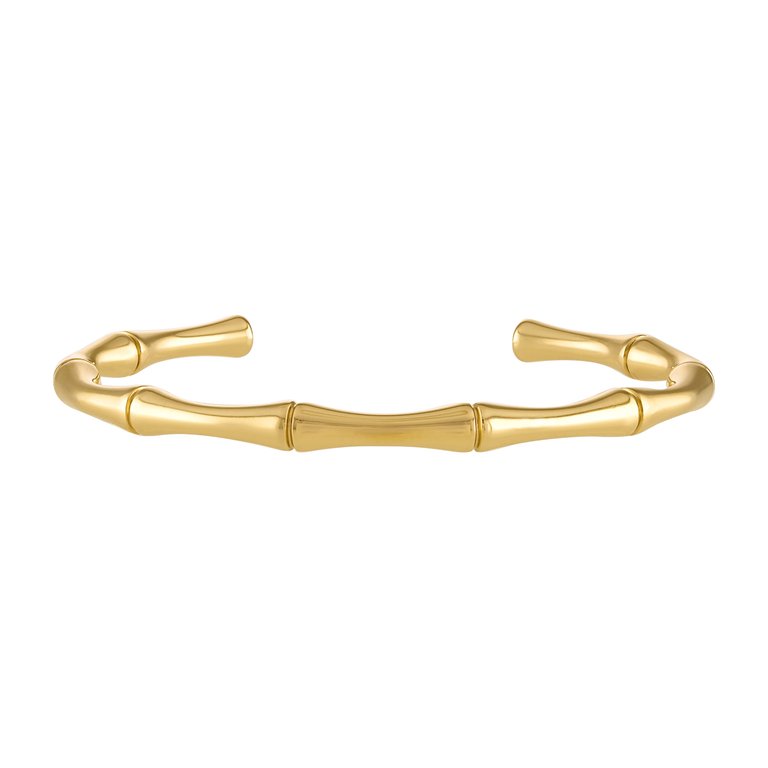 Gianna Gold Bamboo Cuff Bracelet - Gold