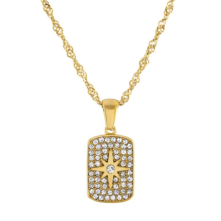 Hope Pave Star Pendant Necklace - Gold