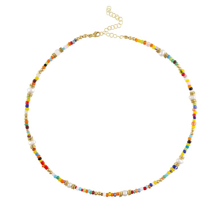 Jetsetter Beaded Necklace - Gold