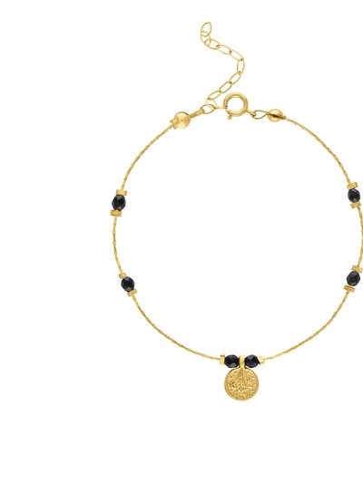 Olivia Le Journey Black Agate Beaded Bracelet with Coin product