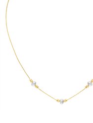 Journey Pearl Trinity Necklace - Gold