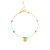 Journey Turquoise Magnesite Beaded Bracelet with Coin - Gold