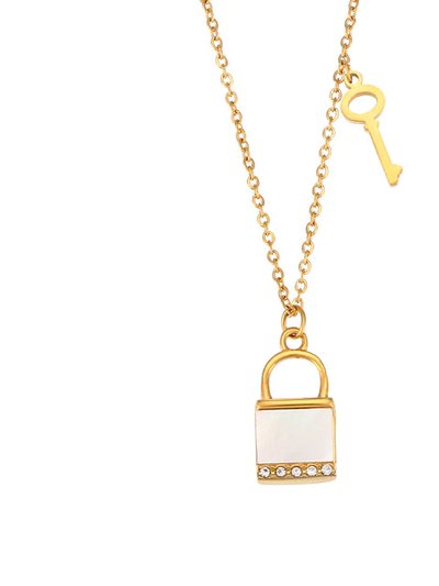 Olivia Le Kora Mother Of Pearl Padlock Necklace product
