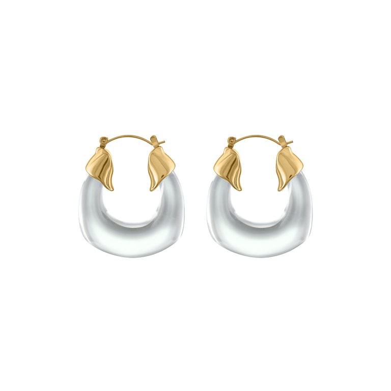 Kylie Acrylic Hoop Earrings - Clear