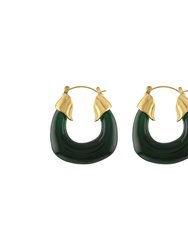 Kylie Acrylic Hoop Earrings - Jade
