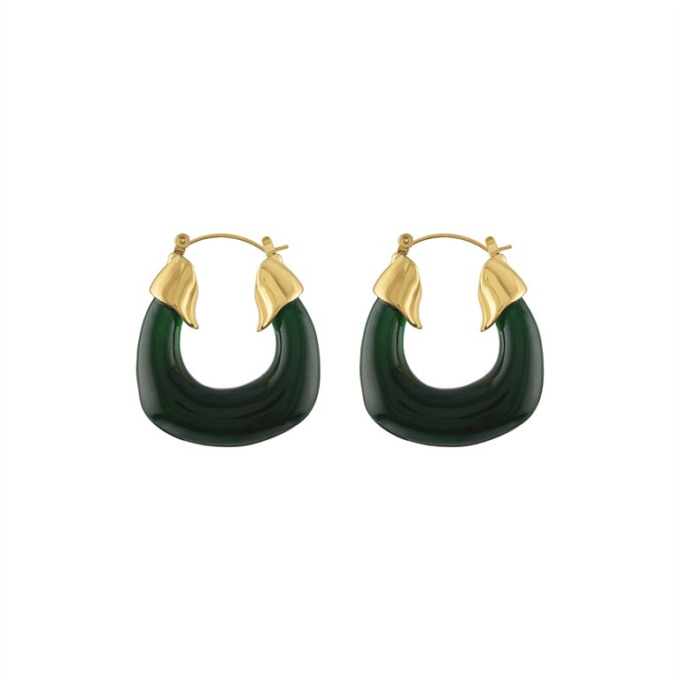 Kylie Acrylic Hoop Earrings - Jade