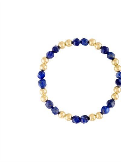 Olivia Le Lapis Lazuli Power Gem Gold Bubble Beaded Bracelet product