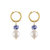 Liya Pearl Painted Bead Hoop Earrings - Gold