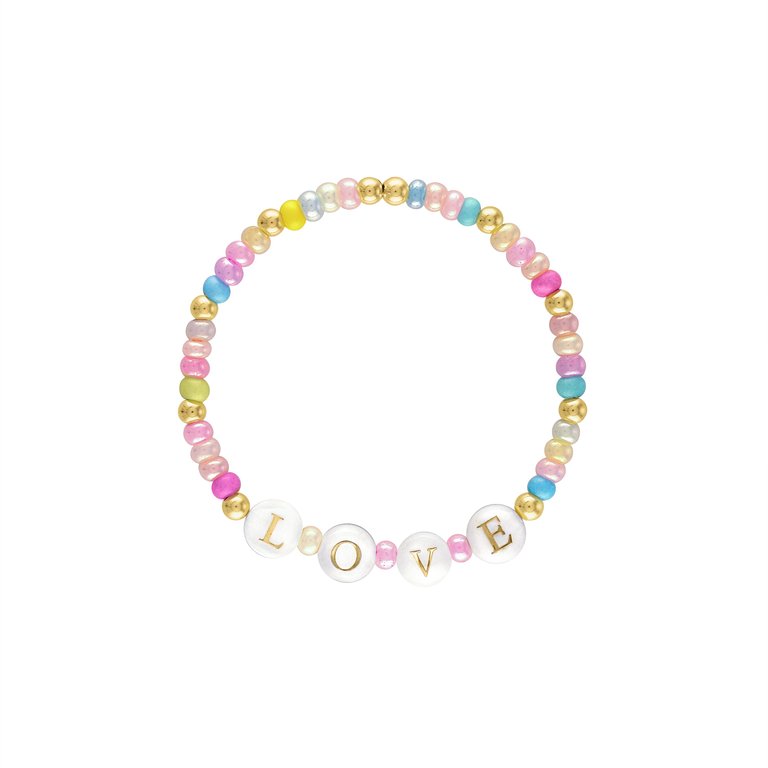 Love Pearl Pastel Beaded Bracelet - Multi colour