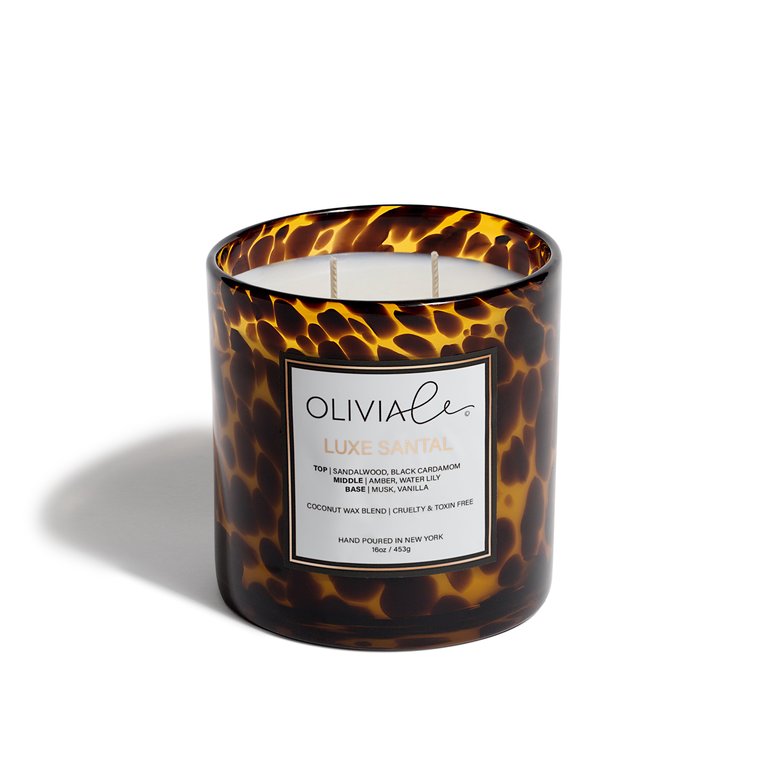 Luxury Scented Non Toxic Candle In Tortoise Glass