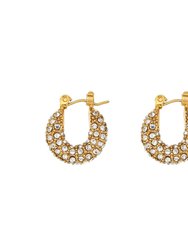 Mini Sloan Cubic Zirconia Hoop Earrings - Gold