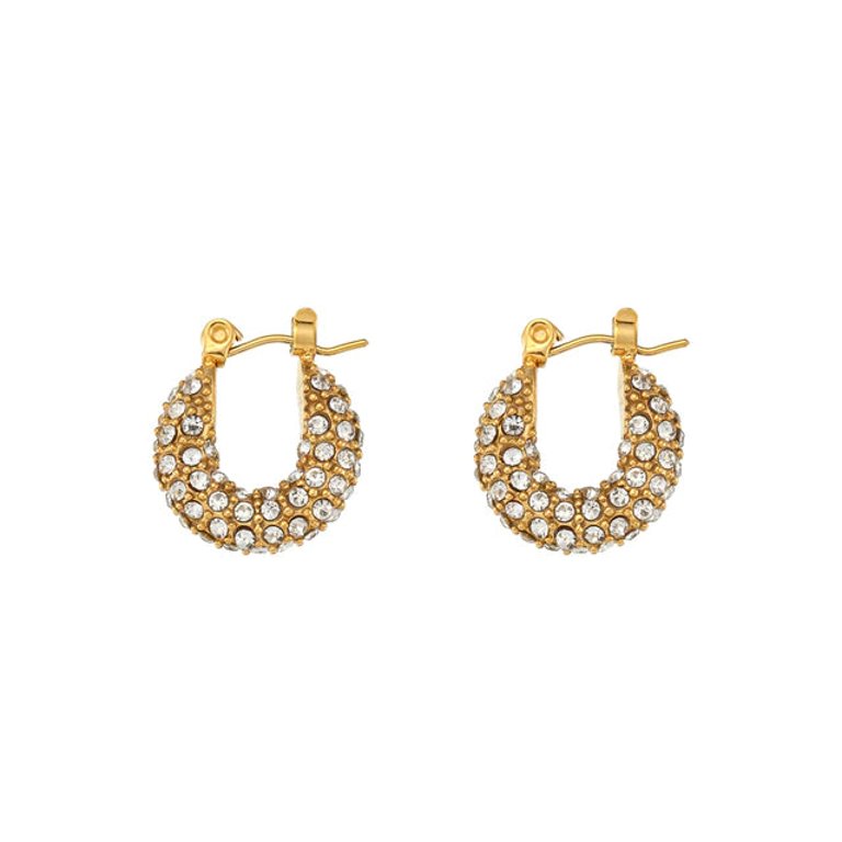 Mini Sloan Cubic Zirconia Hoop Earrings - Gold