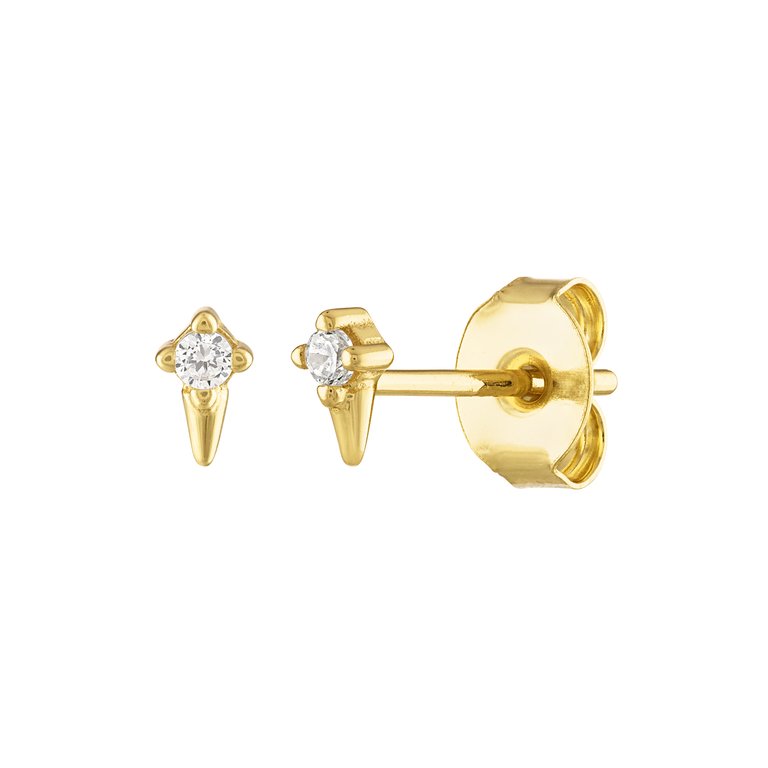 Monroe Stud Spike Earrings - Gold