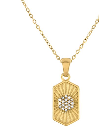 Olivia Le Odessa Hexagon Pave Pendant Necklace product