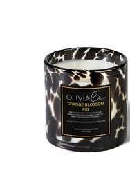 Orange Fig Blossom Leopard Candle