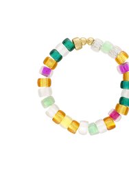 Phoebe Glass Bead Bracelet - Rainbow
