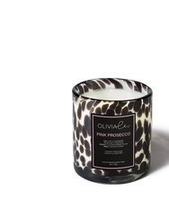 Pink Prosecco Leopard Candle