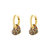 Rainbow Pave Heart Hoop Earrings - Gold