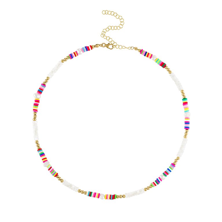 Rio Rainbow Pearl Necklace - Gold