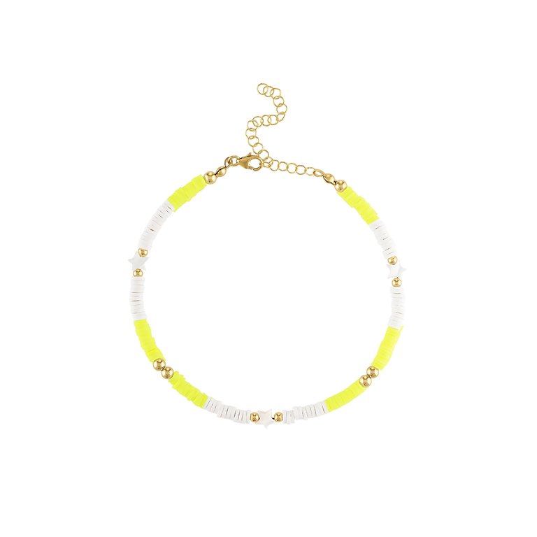 Rio Star Neon Anklet - Gold