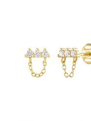 Roxy Chain Stud Earrings - Gold