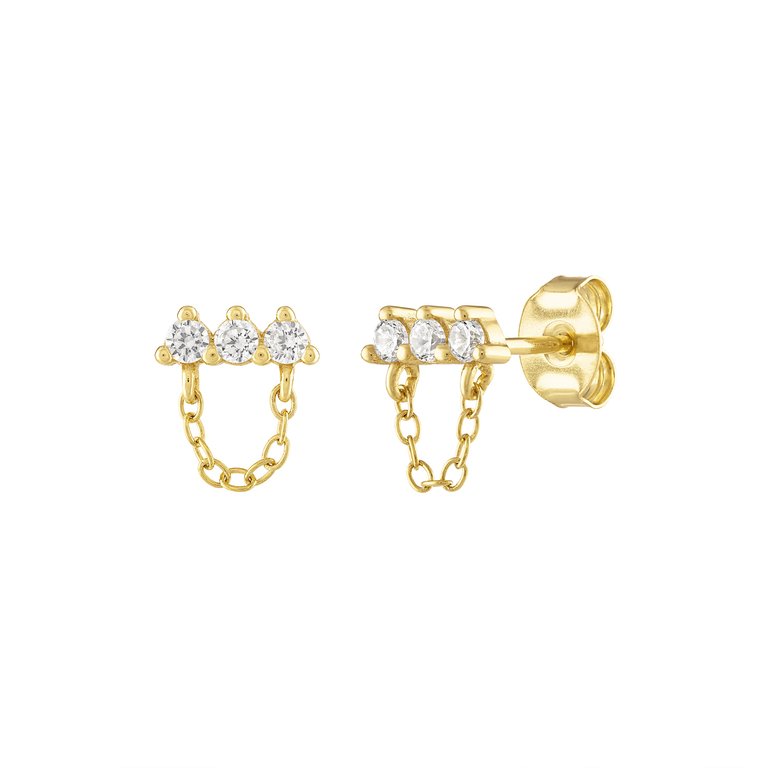 Roxy Chain Stud Earrings - Gold