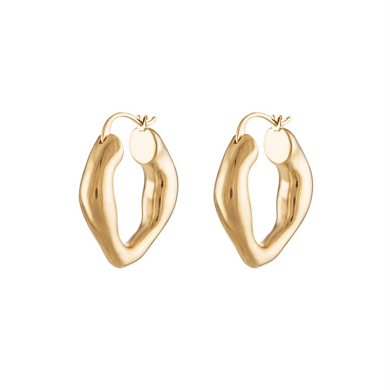 Sadie Gold Swirl Hoops - Gold