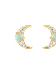 Sky Opal Stud Earring - Gold