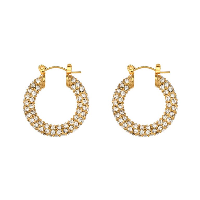 Sloan Cubic Zirconia Hoops - Gold