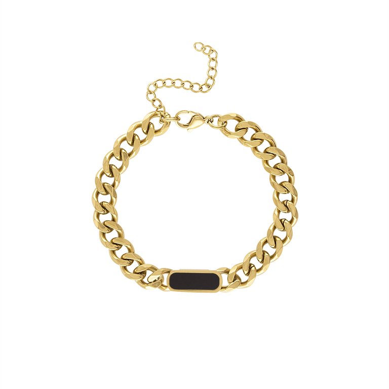 Tessa Cuban Chain Bracelet - Black