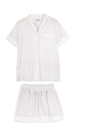 Eugenia-Short Broderie Pajama Set