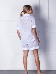 Eugenia-Short Broderie Pajama Set