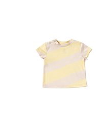 Baby Boxy T-Shirt With Stripes Yellow OM512B - Yellow