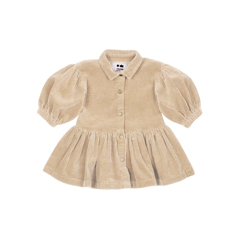 Baby Corduroy Shirt Dress - Beige - Beige