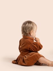 Baby Corduroy Shirt Dress - Beige