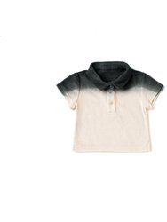 Baby Polo Shirt In Terry - Black Ombre - Black Ombre