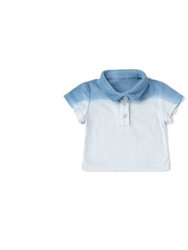 Baby Polo Shirt In Terry - Blue Ombre - Blue Ombre