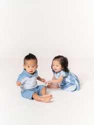 Baby Polo Shirt In Terry - Blue Ombre