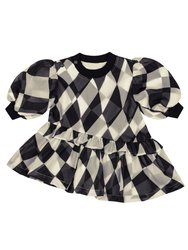 Baby Terry and Organza Dress - Black - Black