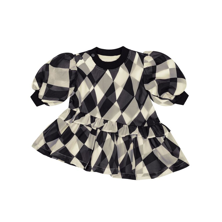 Baby Terry and Organza Dress - Black - Black