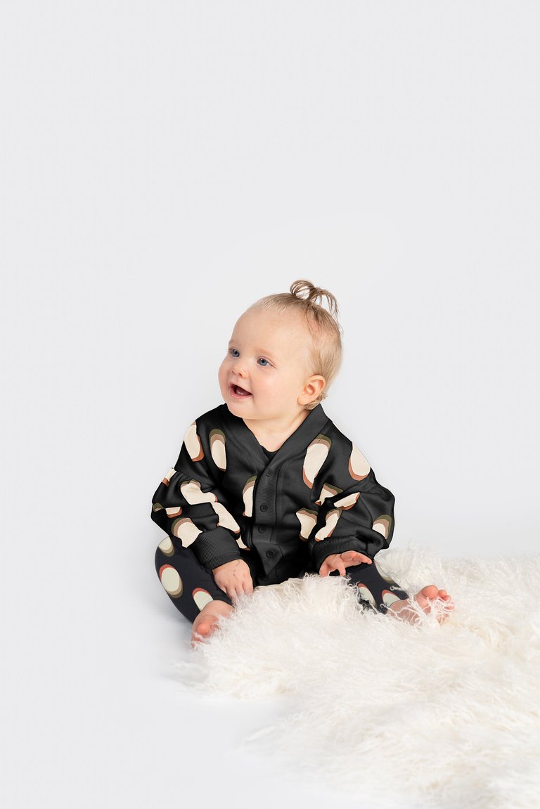 Baby Terry Cardigan | Black OM561