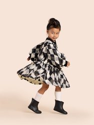 Girls Hi-Low Organza & Terry Dress | Black 