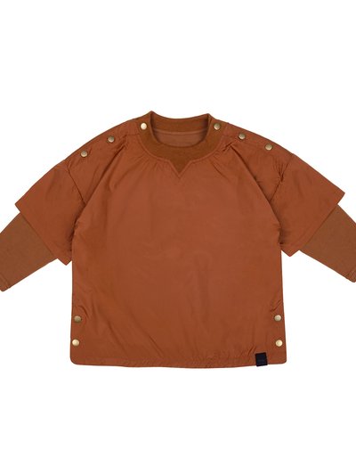 OMAMImini Kids Layered Nylon Top With Jersey Sleeve l Rust product
