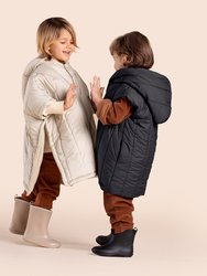 Kids Quilted Nylon Poncho - Rust