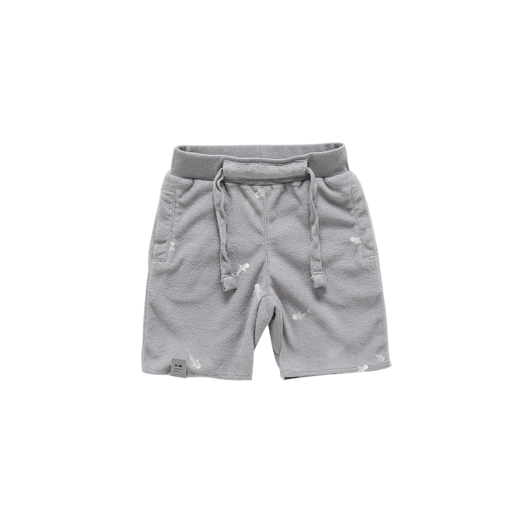 Terry Shorts with Print - Grey