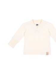 Baby Henley with Long Sleeve - Off-White - Off White