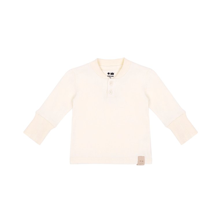 Baby Henley with Long Sleeve - Off-White - Off White