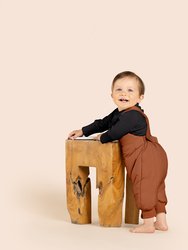 Baby Quilted Dungarees In Nylon - Rust